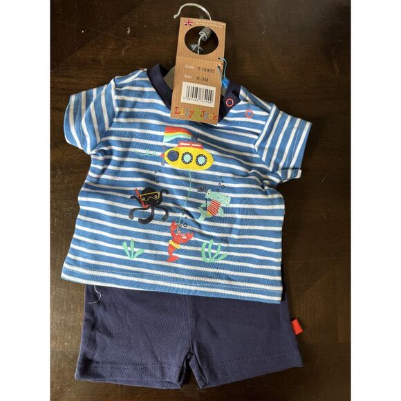 Lily & Jack Infant 2 Piece Blue and white - Ocean - Picture 1 of 4